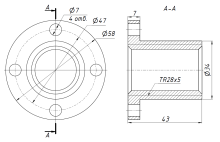 Гайка трапецеидальная BR28x5