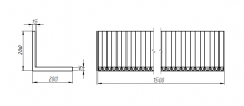 Гофрозащита Г-образная 1500х200х200