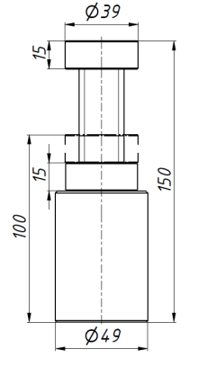 DF-100150 домкрат фрезерный винтовой стальной с плоской опорой(S-150)