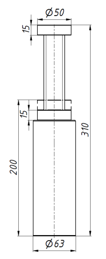 домкрат фрезерный винтовой стальной с плоской опорой DF-300 (S-300 200-345)
