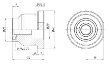 Керамический держатель сопла D41 (H34 M11x0.75)