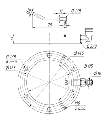 Насадка для подачи СОЖ 105 мм (стальные форсунки)