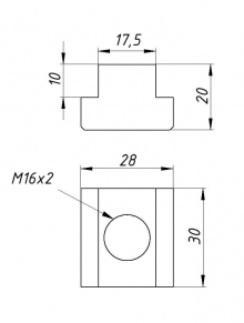 Сухарь для станочных пазов M16 17,5*28*20