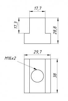 Сухарь для станочных пазов M16 17,8*30*29