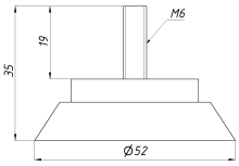 опора с резиновой присоской М6