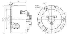 Патрон токарный 3-х кул. ф100 7100-0002 фланец