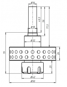 Патрон термосверления ER25 (16mm)