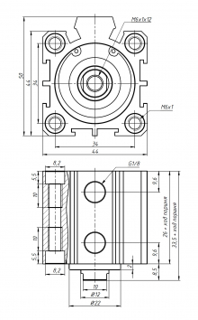 Пневмоцилиндр короткоходный SDA 32-30