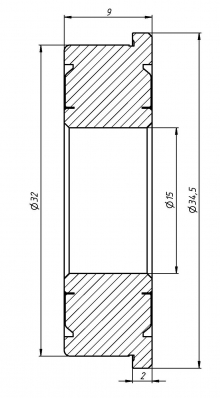 Подшипник с фланцем F6002zz d15 32x9