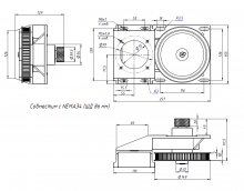 Ременной редуктор 1:5 модуль 1,5 косозубая рейка