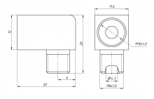 Соединение под прямым углом JT-6 M8*1