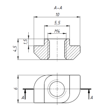 Т-гайка М4 Паз 6 (тип 20, 15,5*8мм)
