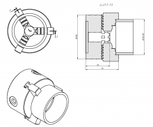 Патрон токарный 3-х кул. ф100 7100-0002 фланец