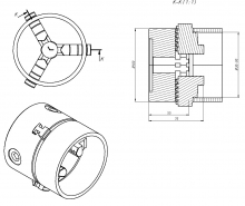 Патрон токарный 3-х кул. ф100 7100-0002 фланец
