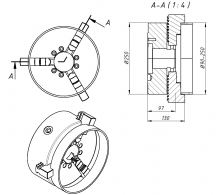 Патрон токарный 3-х кул. ф250 7100-0035 конус 6