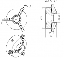 Патрон токарный 3-х кул. ф250 7100-0035 конус 6