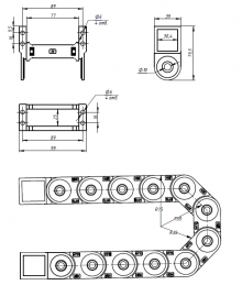 Кабель-канал гибкий TP25x77 R55 (с держателями)