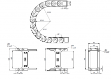 Кабель-канал гибкий TP45x100 R200 (с держателями)