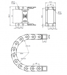 Кабель канал гибкий TP35x75 R200 (с держателями)