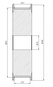 Шкив 60T-5M-20AF 19mm
