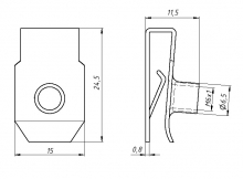 Гайка клетьевая закладная М6