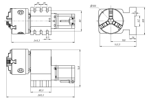 Поворотная ось CL100-10-100A 100мм патрон 3кл. цилиндрический редуктор
