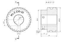 Шестерня M1.5-30-20 косозубая