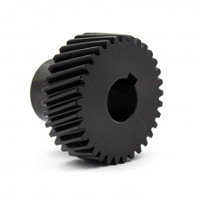 Шестерня косозубая прецизионная M2-Z32-25 фланец 28мм (Шпонка)