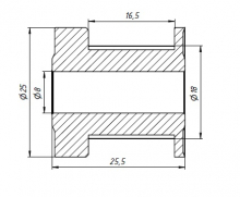 Шкив 20T-3M-15CF 8mm