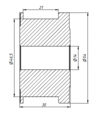 Шкив 30T-5M-20CF 14mm