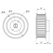 Шкив 40T-5M-20BF 10mm