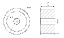 Шкив 50T-5M-40AF 19mm