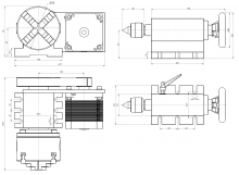 Поворотная ось 5M-3-100B четырехкулачковая на ременном редукторе