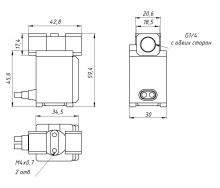 2/2 Клапан H.3., на воздух, G1/4", 24VDC, алюм. (VX210EAXNB)