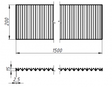 Гофрозащита 1500x200х15 усиленная