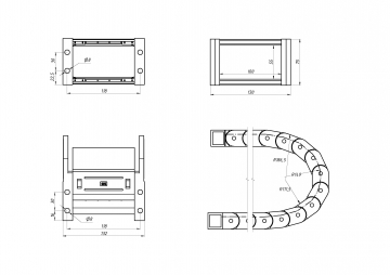 TP55x100 R150 закрытый (с держателями)