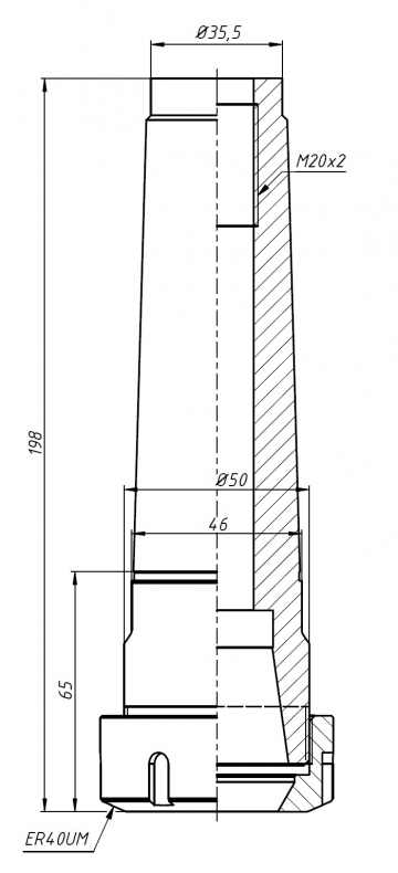 Цанговый патрон MTB5-ER40-М20