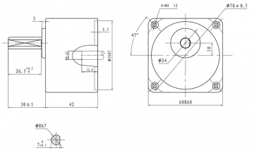 Цилиндрический Редуктор 57мм 2GN6K (1:6)