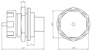USB разъем JSK-01-001 (M25USBZ0-2.0)