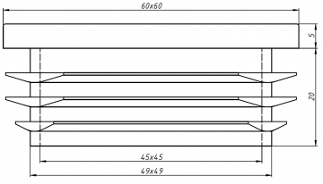 Заглушка пластиковая квадратная 60х60 (белая)