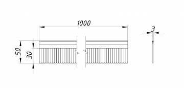 Абразивный вкладыш P180 50мм (3,1мм) 1м AF-180-50-3,1-1