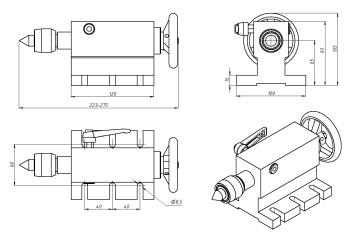 4я ось 100мм патрон 4кл. 57HS76-3004A08-D30 (5M-6-100B+rear holder)