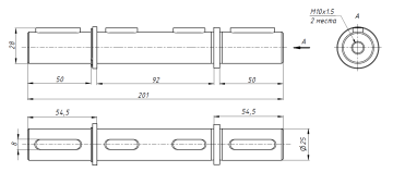 Вал редуктора NMRV50 двусторонний