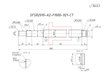 Винт+ гайка SFSR2010-A2-F1000-921-C7