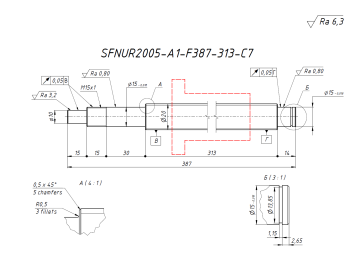 Винт+ гайка SFNUR2005-A1-F387-313-C7