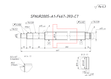 Винт+ гайка SFNUR2005-A1-F467-393-C7