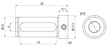 D32-d18-F1 втулка переходная