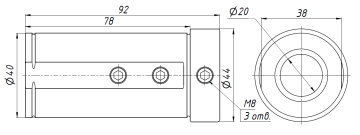 Втулка переходная для инструмента с цилиндрическим хвостовиком D40-d20