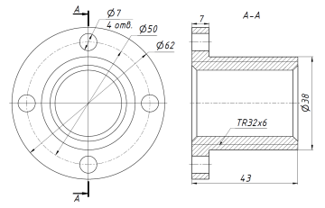 Гайка трапецеидальная BR32x6