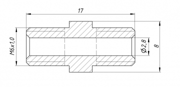Двойной соединитель внутренний SWJ M6*1
